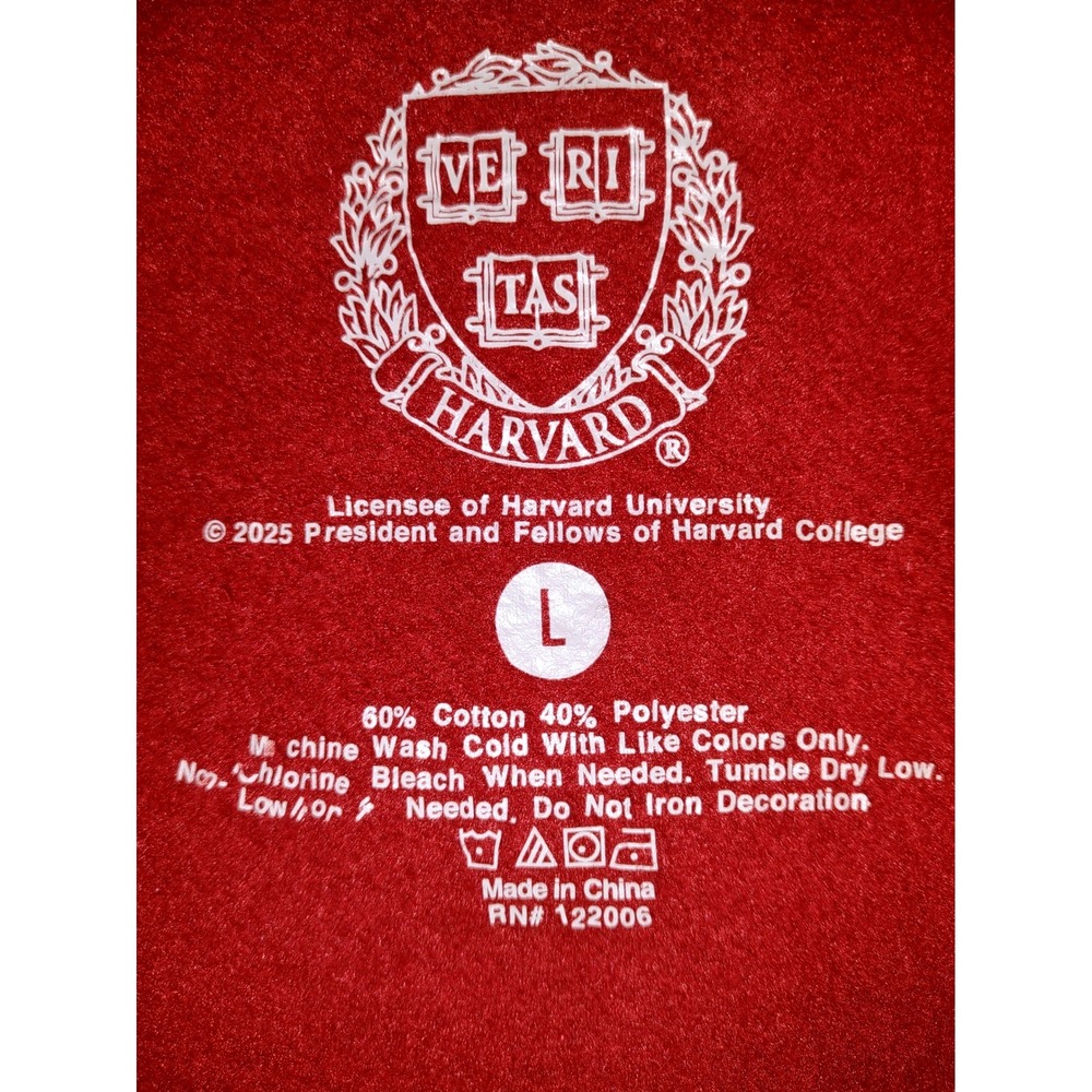 Harvard University Crimson Red White Hoodie Sweatshirt Ivy Collegiate Pullover L - Picture 7 of 7